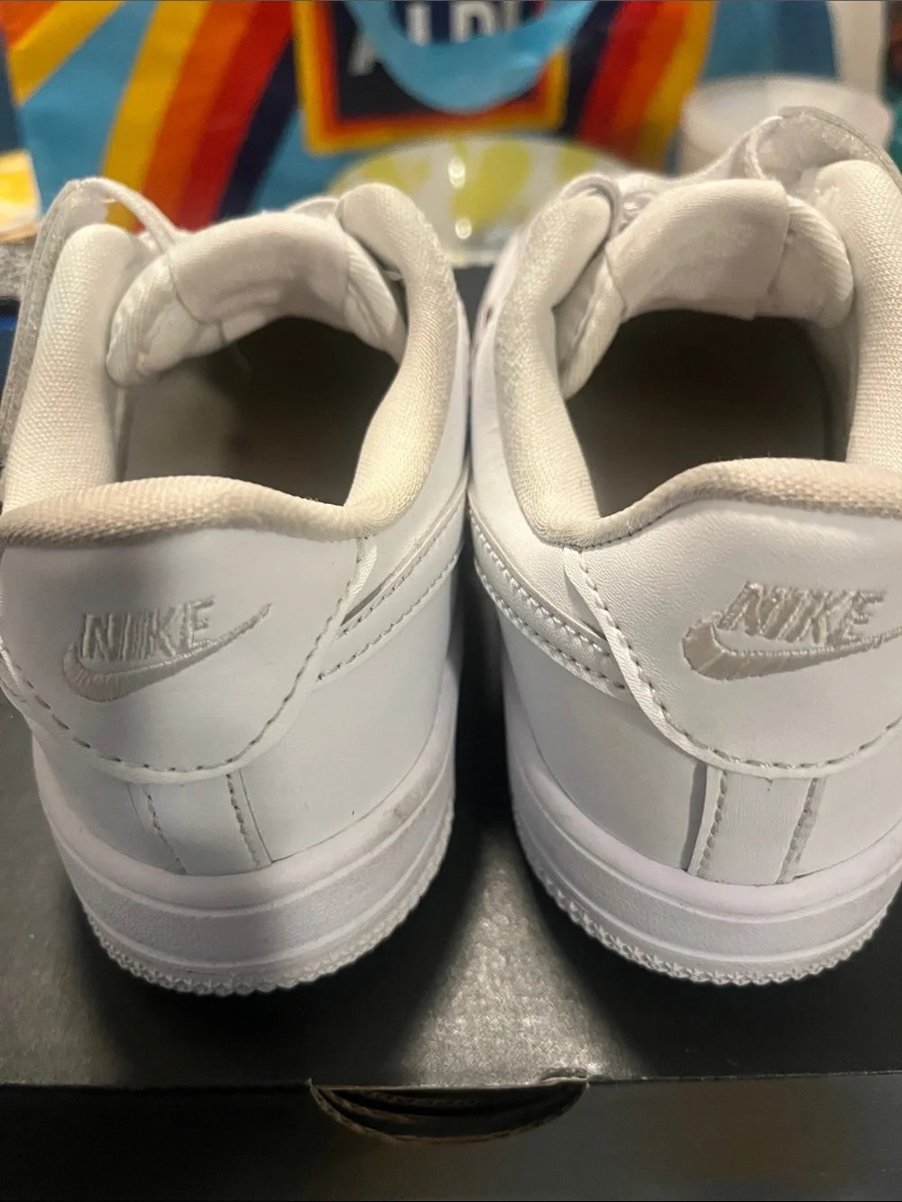 Nike Kids White Leather Low-Top Sneakers